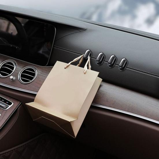 4x Adhesive Hook Car Interior Dashboard Hanger Holder Storage Clip Accessories
