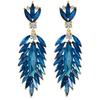 Elegant Feather Drop Earrings With Crystal Waterfall For Formal Events Women