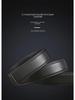 Men's Genuine Leather Reversible Buckle-Free Belt with Automatic Buckle and Lychee Pattern