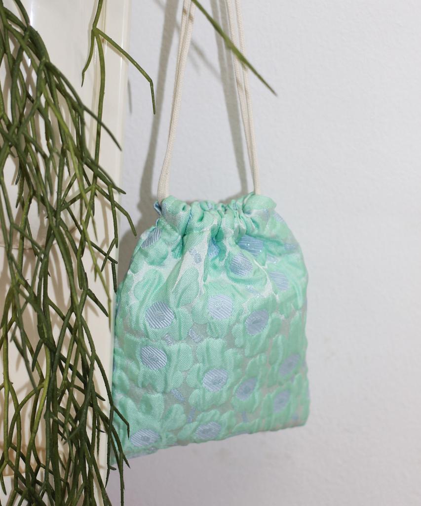 Youlikehome Jacquard Mint Garden Mini Bag Pouch