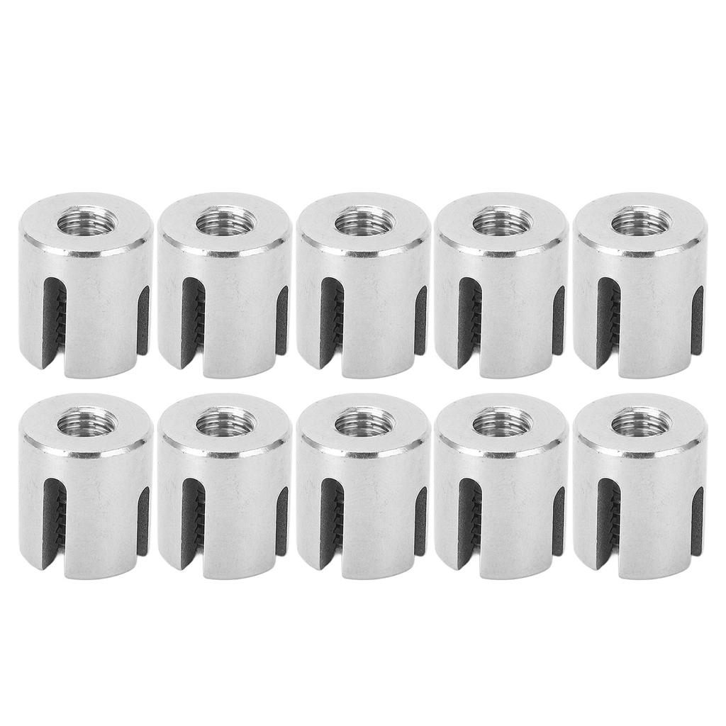 10Pcs Cross Cable Clamp Stainless Steel Wire Railing Clamp Fastener for Indoor Outdoor