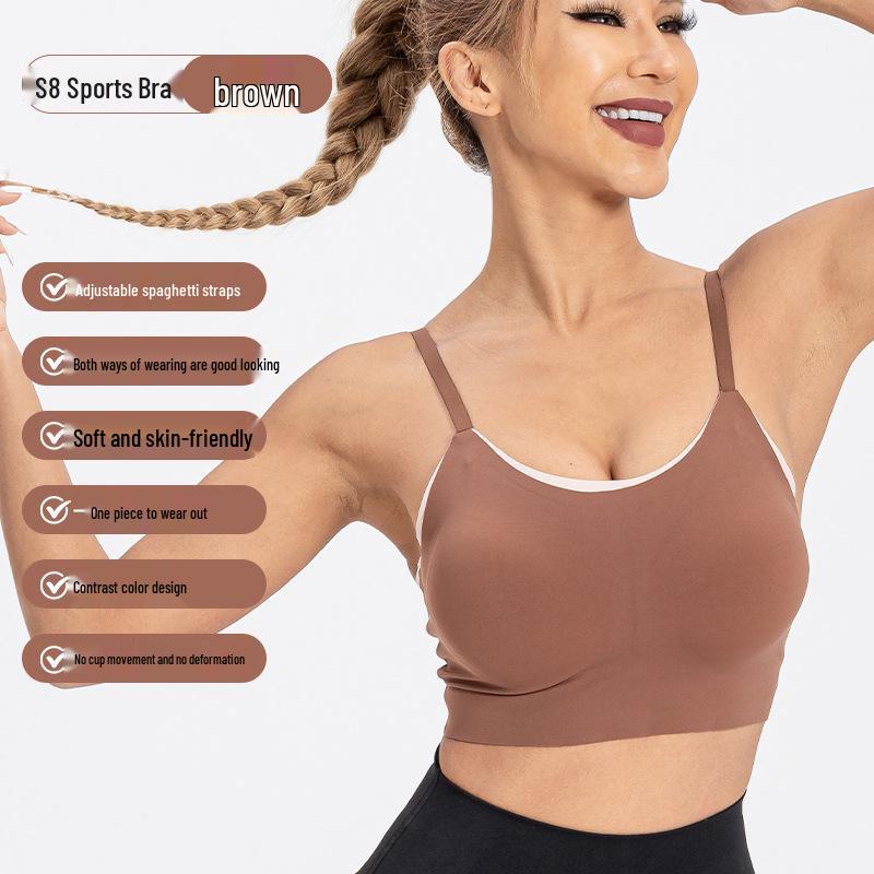 Damen Floral Yoga Sport-BH - Verstellbare dünne Träger für Pilates, Laufen und Fitness