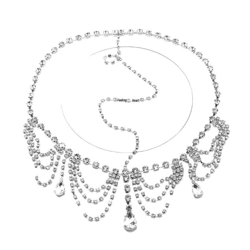 Exquisite Diamond Teardrop Tassel Bridal Headband