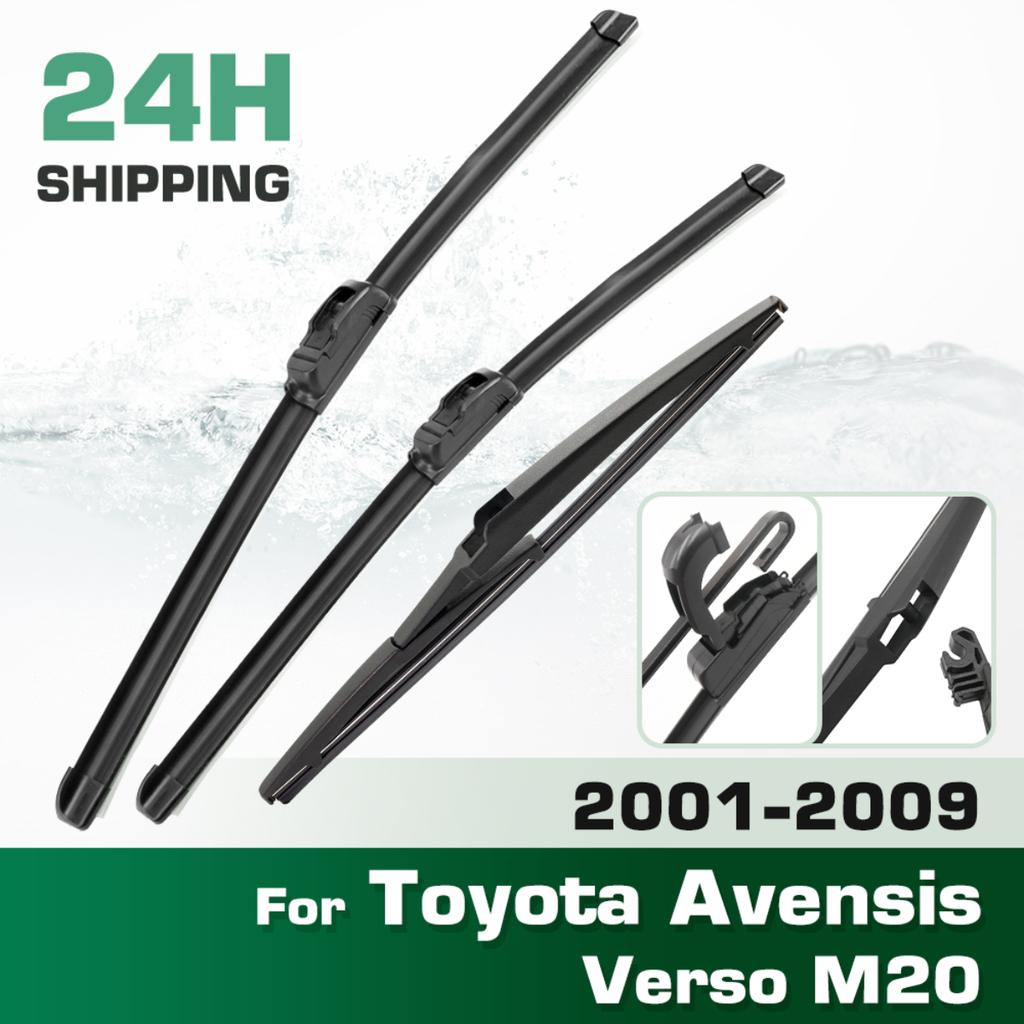 For Toyota Avensis Verso M20 2001-2009 2002 2003 Wiper Front&Rear Wiper Blades Windshield Windscreen Window Brushes 26"+16"+11