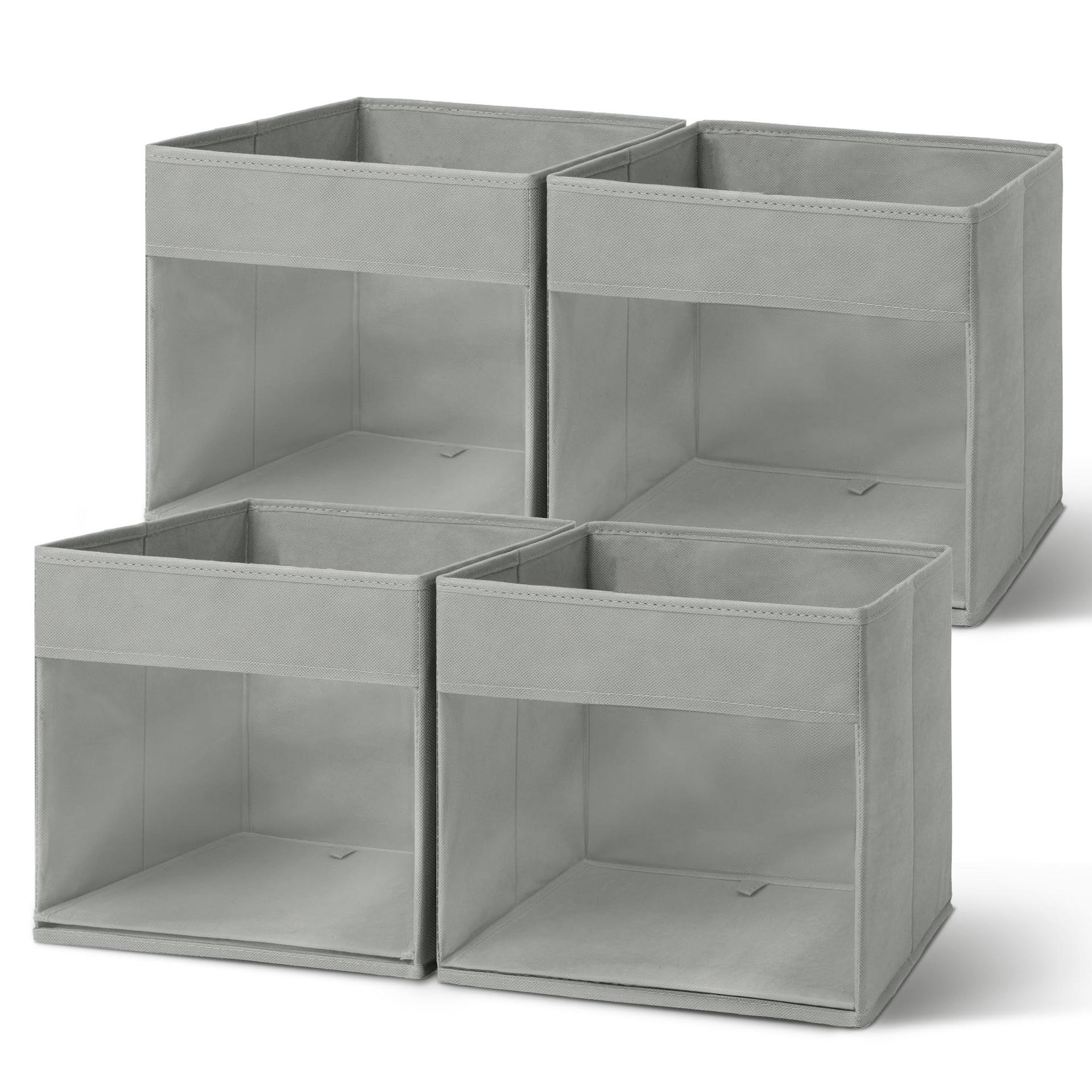 

Корзина для хранения кубической формы – без крышки, складная, из нетканого материала с ПВХ-окном