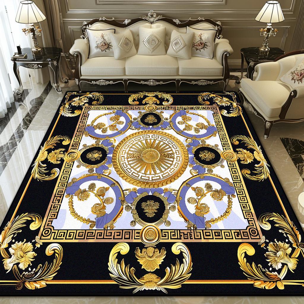 European Style Luxury Living Room Carpet Abstract Decoration Home Large Area Rugs Lounge Bedroom Foldable Plush Floor Mat Sofa