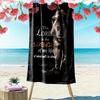 Lion Design with Psalms 27:1 Verse Beach Towel Quick-drying for Travel Outdoor Sports Jogging Beach and Swimming