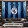 Manchester City Personalized Tapestry Support Custom Name, Wall Art Home Decoration