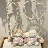 Soft Material Phone Back Clip Mini Size Mobile Phone Chain Bunny Plush Phone Rope  Phone Accessory