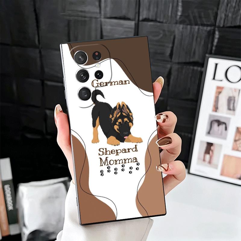 German Shepherd Dog Soft Phone Case for Samsung Galaxy S26 S25 Edge S24 Ultra S23 Plus S22 S21 FE S20 Black Cover Back Shell