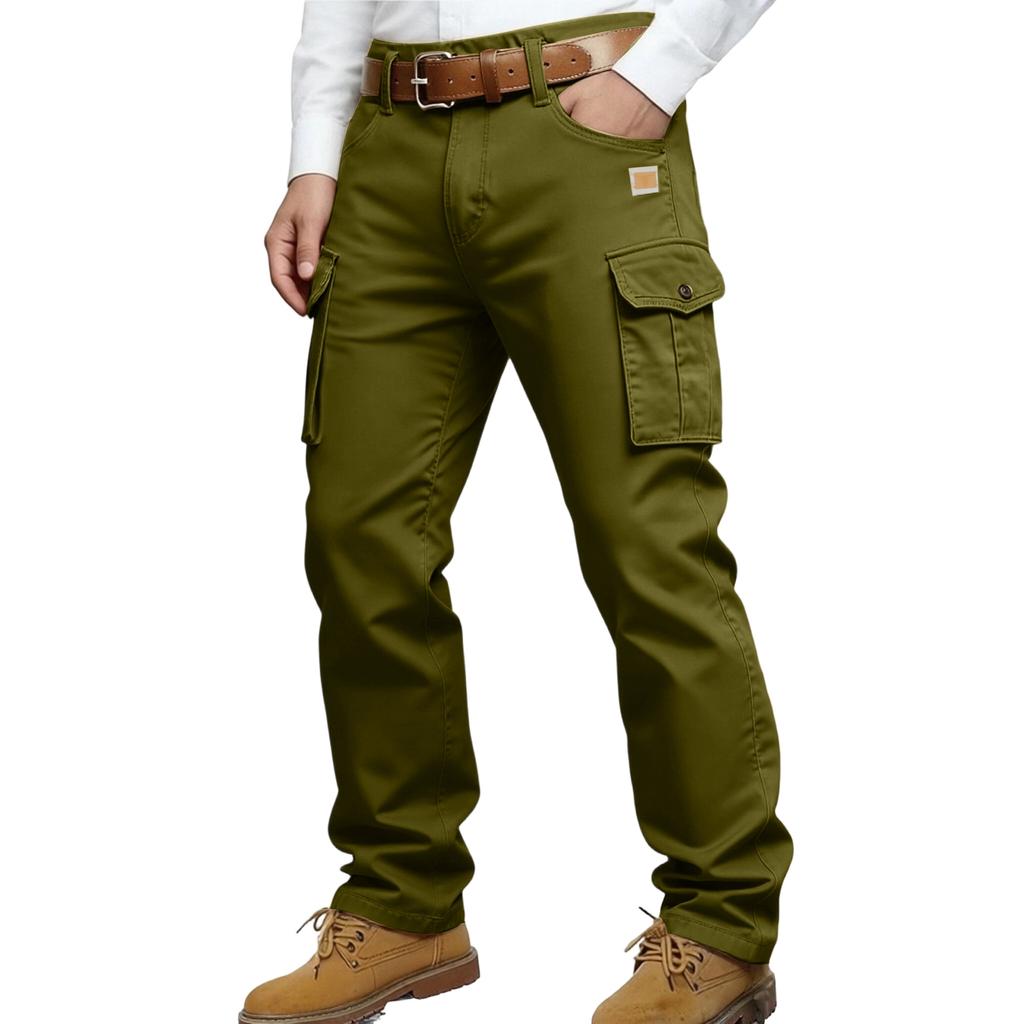 Men's Casual Retro Denim Work Pants In Straight Fit, Men's Multi-color Trousers
