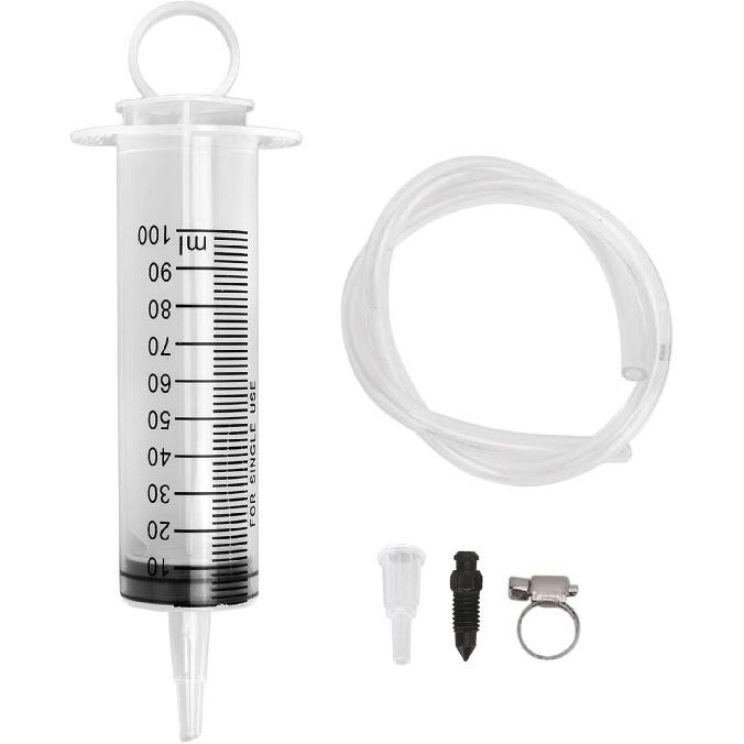 Brake Bleeder Kit, Brake Fluid Bleeder Kit Brake Fluid Bleed One Man Brake Bleeding Reverse Brake Bleeder Clutch 100ML Syringe 50cm Hose Universal