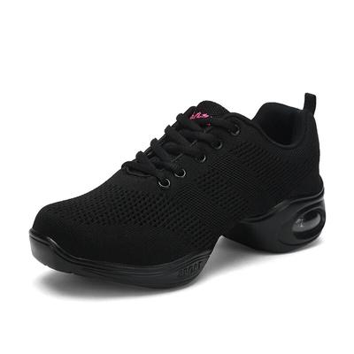 Leichte Beruf Tanzschuhe Frauen atmungsaktive Körbe moderne Jazz Casual Sneakers Damen rutschfeste Joggingschuhe mit mittlerem Absatz
