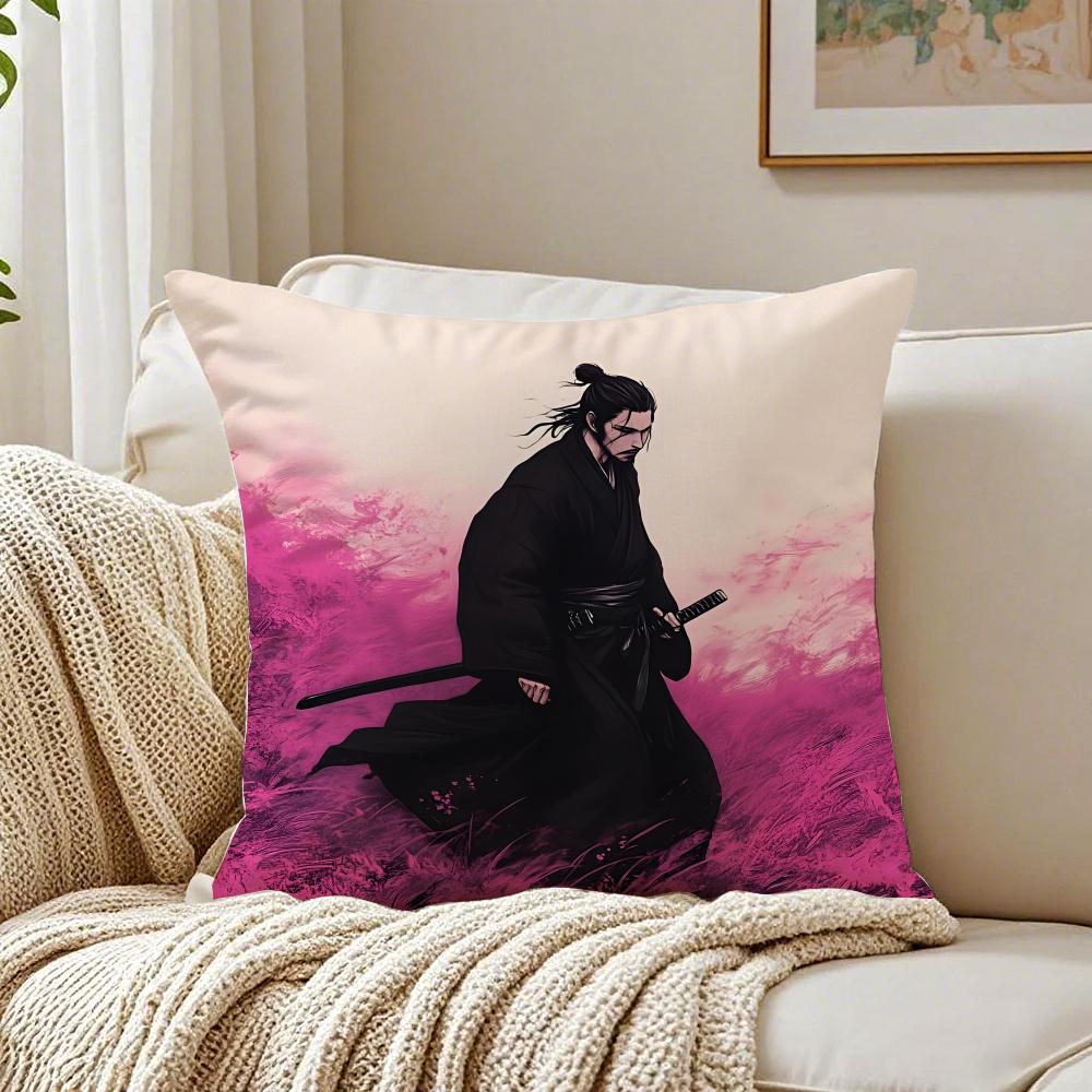 Epic Samurai Manga V-Vagabond Cushion Cover Pillowcase Anti-Dustmite Living Room Sofa Decor Cushion Room