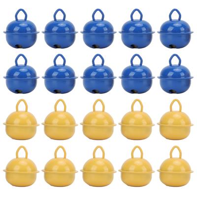20Pcs Jingle Bells Approx 0.9in Yellow and Blue Durable Eco Friendly Christmas Bell for Party