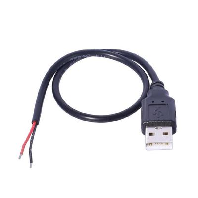 Kabel zasilający USB Pigtail USB Męski na 2-żyłowy Przewód Otwarty Koniec Kabel zasilający Pigtail do Akcesoriów Wentylatora LED Kamery