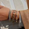 Yori Gold Silver Two Tone Multi Ring Chain Bracelet Water Resistant Texture Fashion Daily Premium Jewelry Wholesale