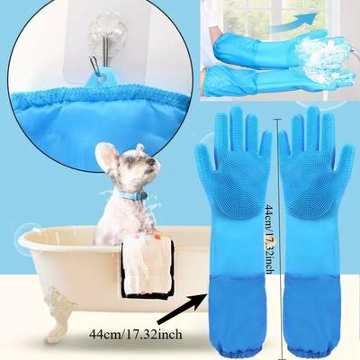 Soft Silicone Pet Grooming Gloves For Dog Cat Bathing Shower Cleaning Hair Removal Massage Glove
