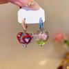 Dopamine Drip Glaze Glass Heart Flower Ear Cuffs for Women Sweet Minimalist Dangle Earrings Versatile Everyday Jewelry PD2702