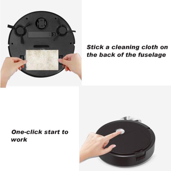 Robot Vacuum And Mop Combo Rechargeable Sweeping Vacuuming Mopping 3-in-1 Robot Vacuum Cleaner Mini Sweeping Robot for Hard Floor
