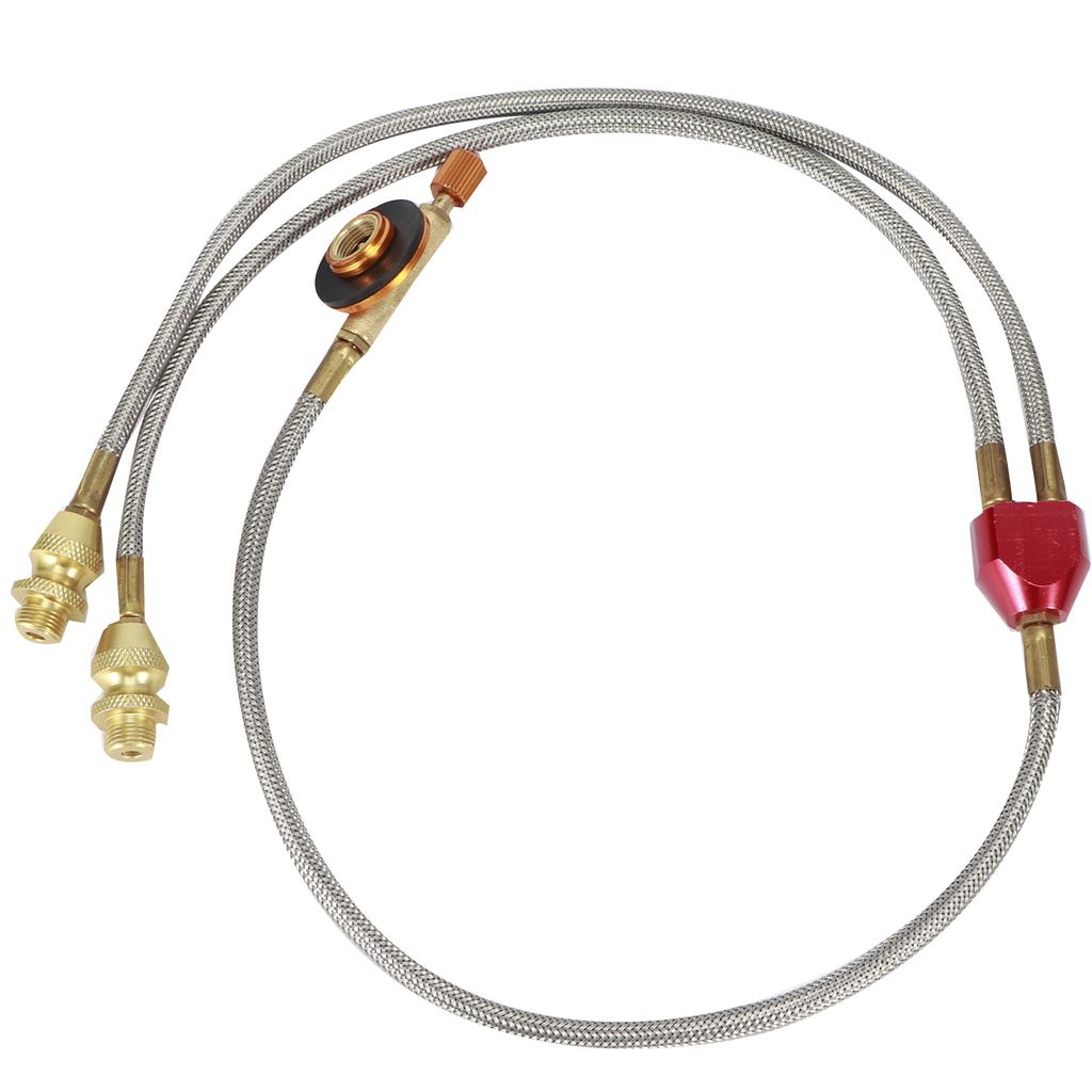 G1/8 DN6 Outdoor Camping Gas Stove Flat Tanks Hose Adapter Accessories for Connecting 2 Burners