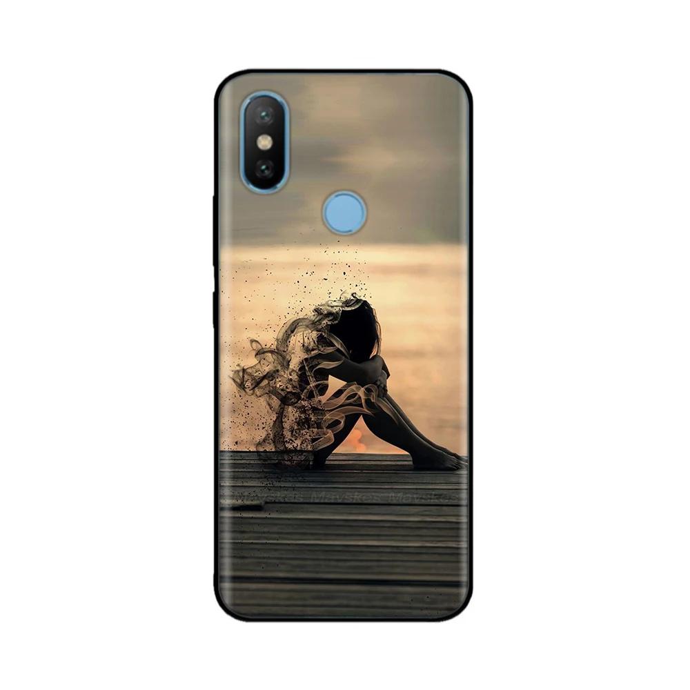 For Xiaomi Mi A2 Lite MiA2 Case Cute Heart Flower Back Cover Soft Silicone Phone Case For Xiaomi Mi A2 Lite A2lite Fundas Bumper