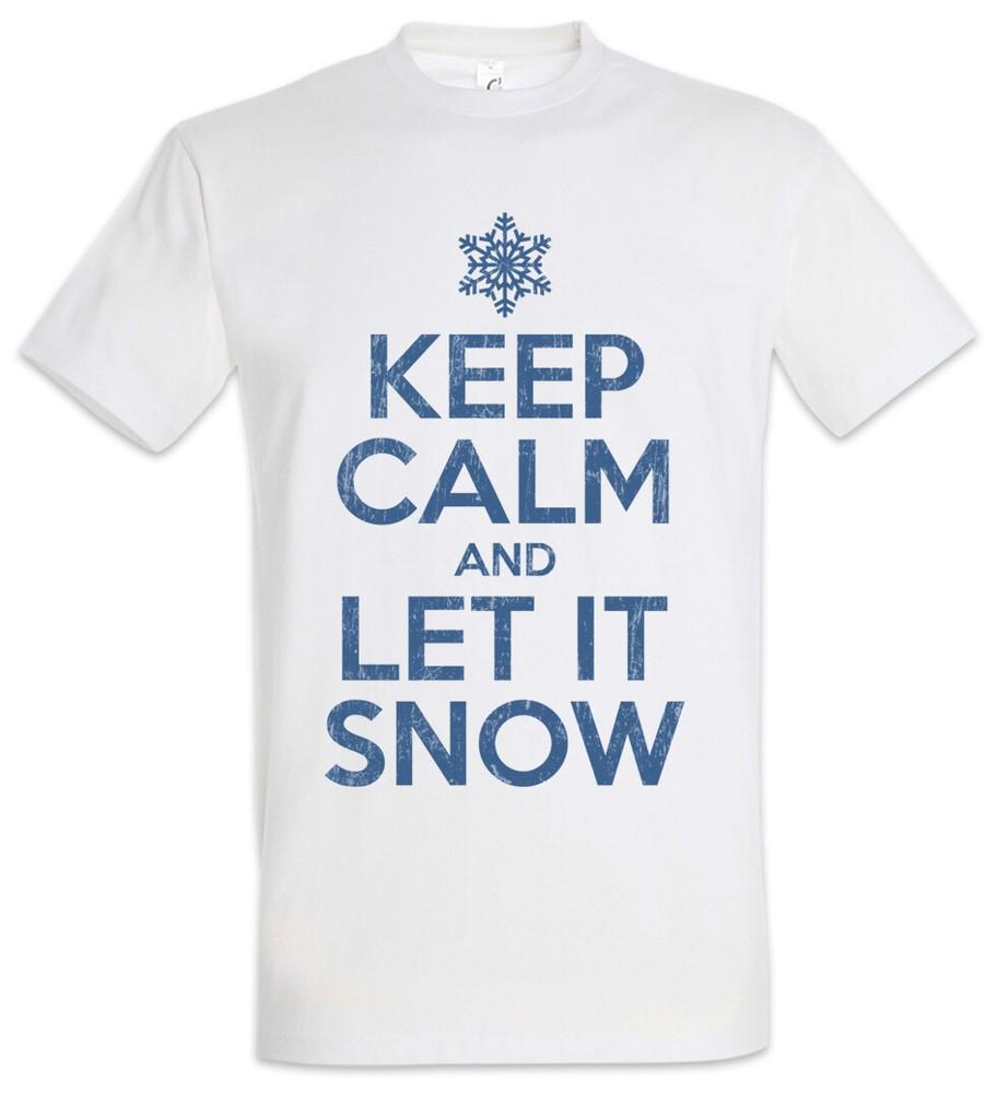 Keep Calm And Let It Snow T-Shirt White Cristmas Fun Santa