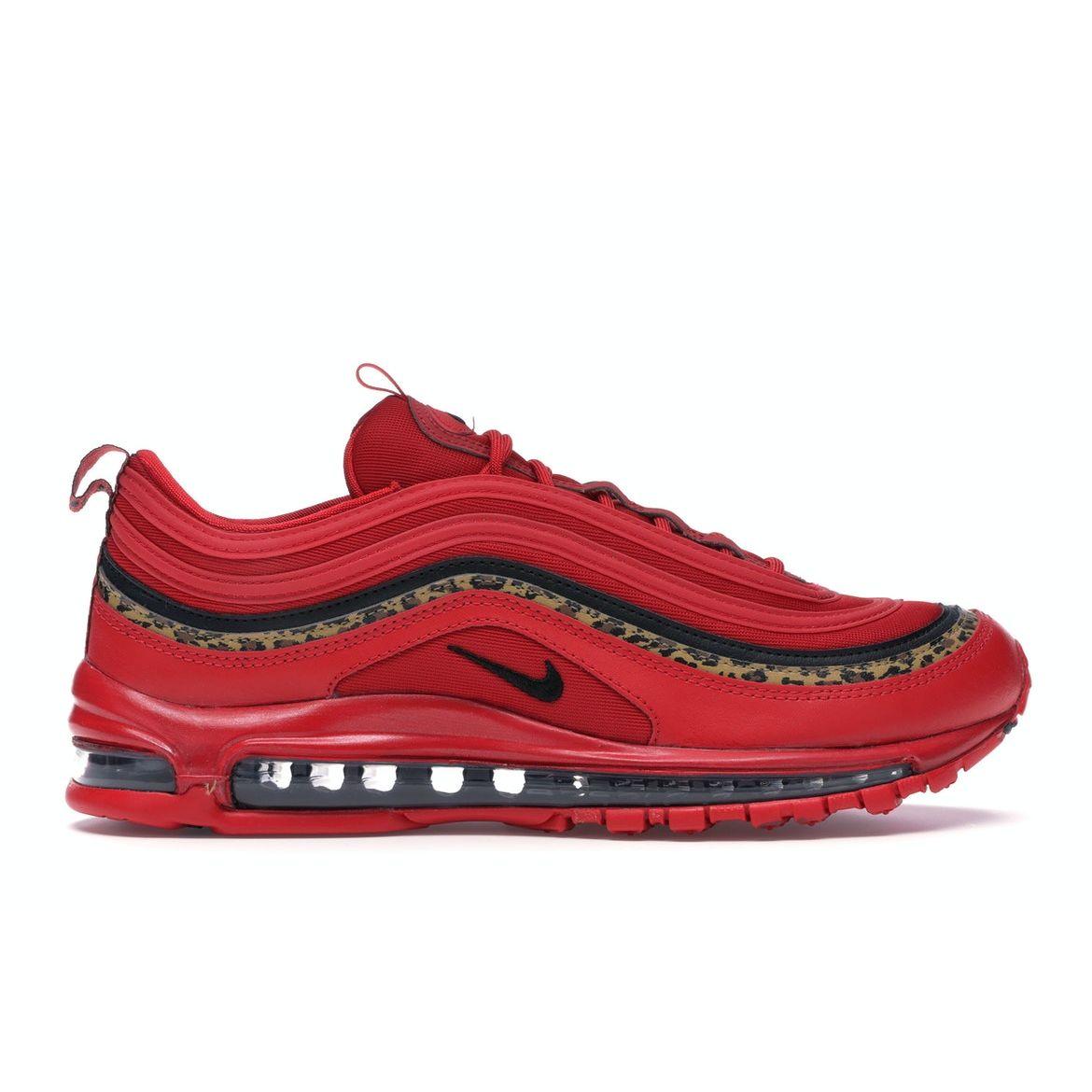

Nike Air Max 97 University Красные женские кроссовки с черным принтом BV6113-600