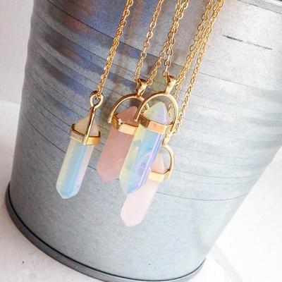 Cross-Border Fashion Crystal Stone Bullet Pendant Necklace