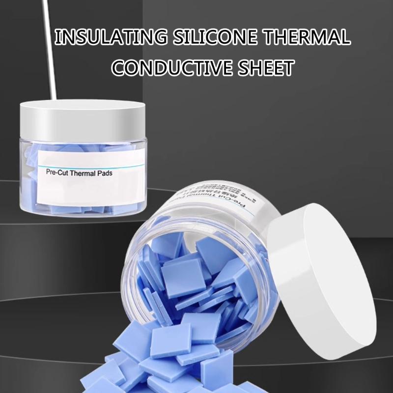 100Pcs/50pcs Silicone Thermal Conductive Pad, 12x12mm Heat Transfer Mats For Computer Components Cooling Heatsink