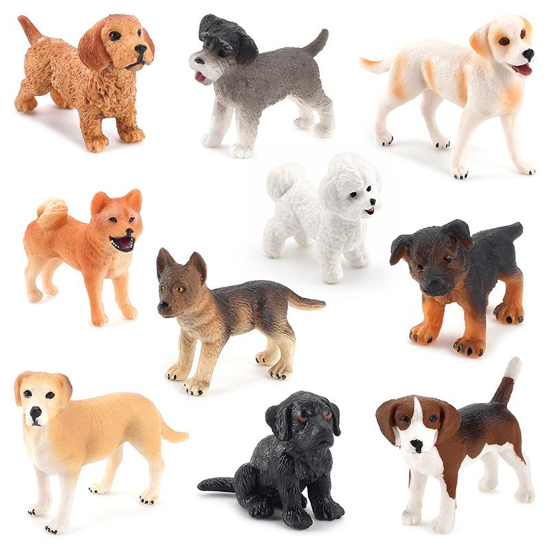 Simulare Mini Câine Animale Model Micro Figurine Decorațiune Grădină Zâne Toppere Tort Jucărie Cadou Copil Accesorii Casă de Păpuși