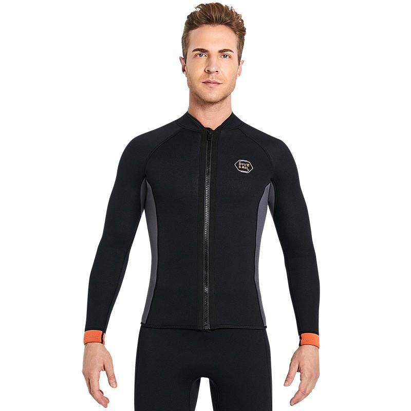 3mm Neoprene Wetsuit Top Men Women Warm Long Sleeve Snorkeling Diving Surfing Winter Swimming
