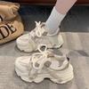 2025 Women Chunky Sneakers Summer White Lace-up Platform Sports Sneakers Summer Breathable Casual Walking Footwear Zapatos Mujer