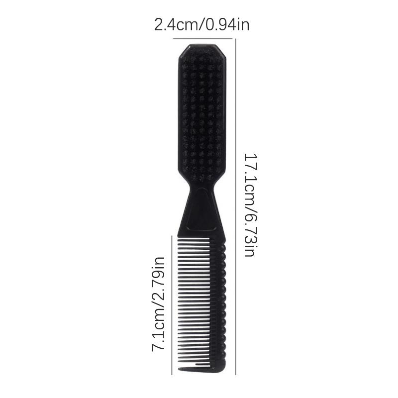Double-Sided Comb Brush Black Small Beard Styling Brush Professional Shave Beard Brush Barber Vintage Carving Cleaning Brush