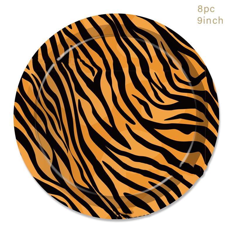 Woodland Animals Disposable Plates Jungle Safari Birthday Animals Giraffe Zebra 1st Birthday Party Decor Leopard Print Plates