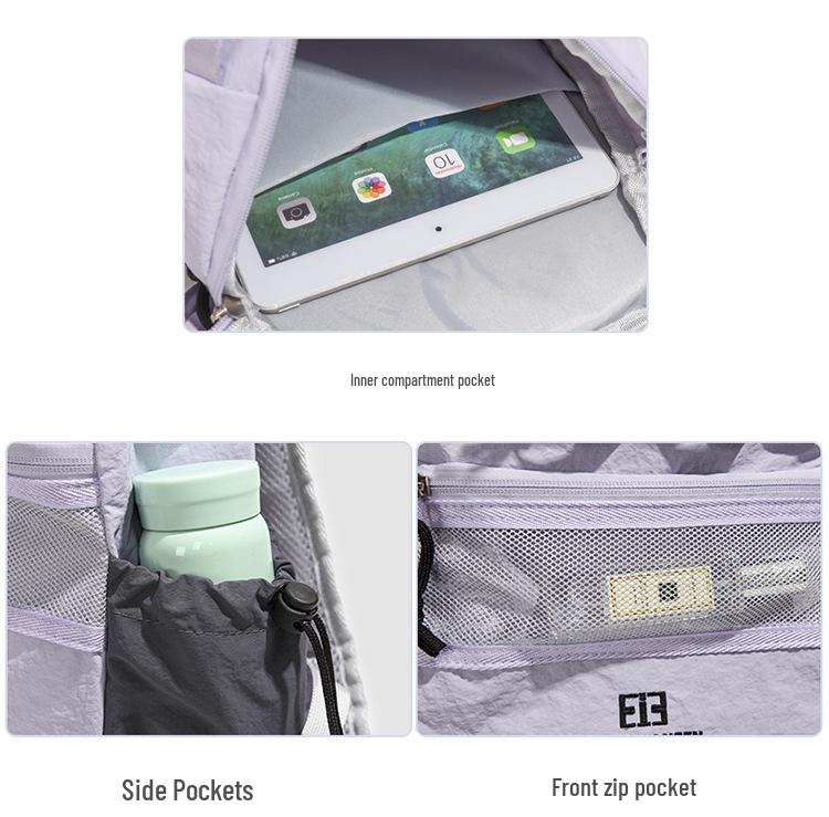 Sac à dos de randonnée léger et résistant à l'eau à blocs de couleurs - Grande capacité pour hommes et femmes