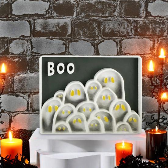 Halloween Picture Frame 3D Printed Ghost Photo Frame Ornaments for Living Room Kids Room Bedroom Halloween Party Decor