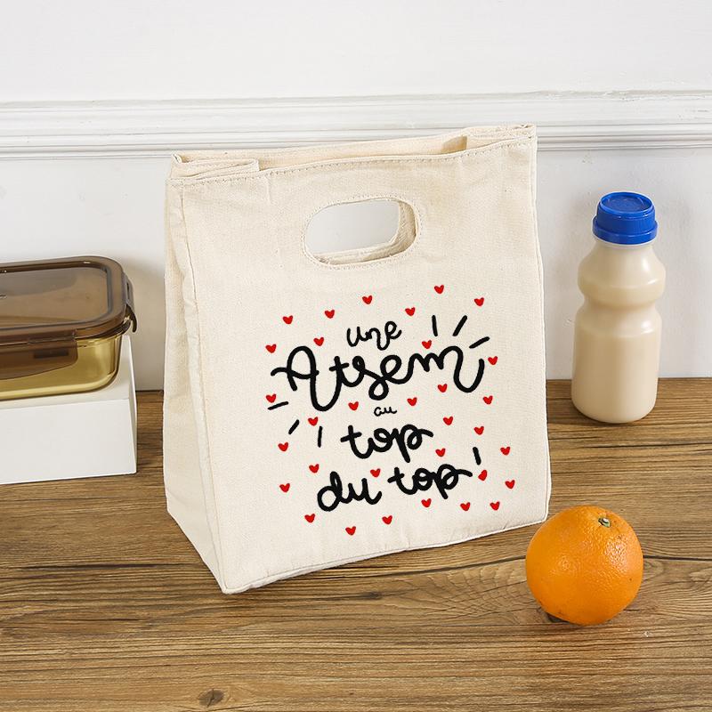 Une Super Atsem Toi Ne S'oublie Jamais Comme Print Lunch Bag Summer Jiuce Ice Cooler Bag Picnic Insulated Thermal Bag Astem Gift