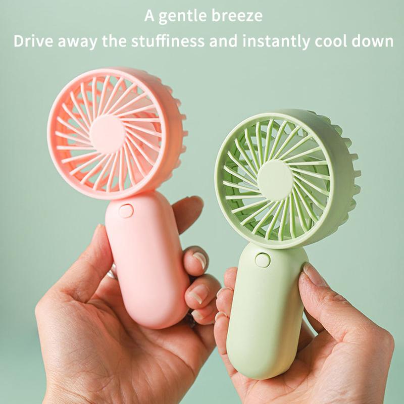 Colorful Portable Handheld Mini Fan Aaa Battery Power Supply Mute Air Cooling Cooler For Summer  Trip Travel Home Office