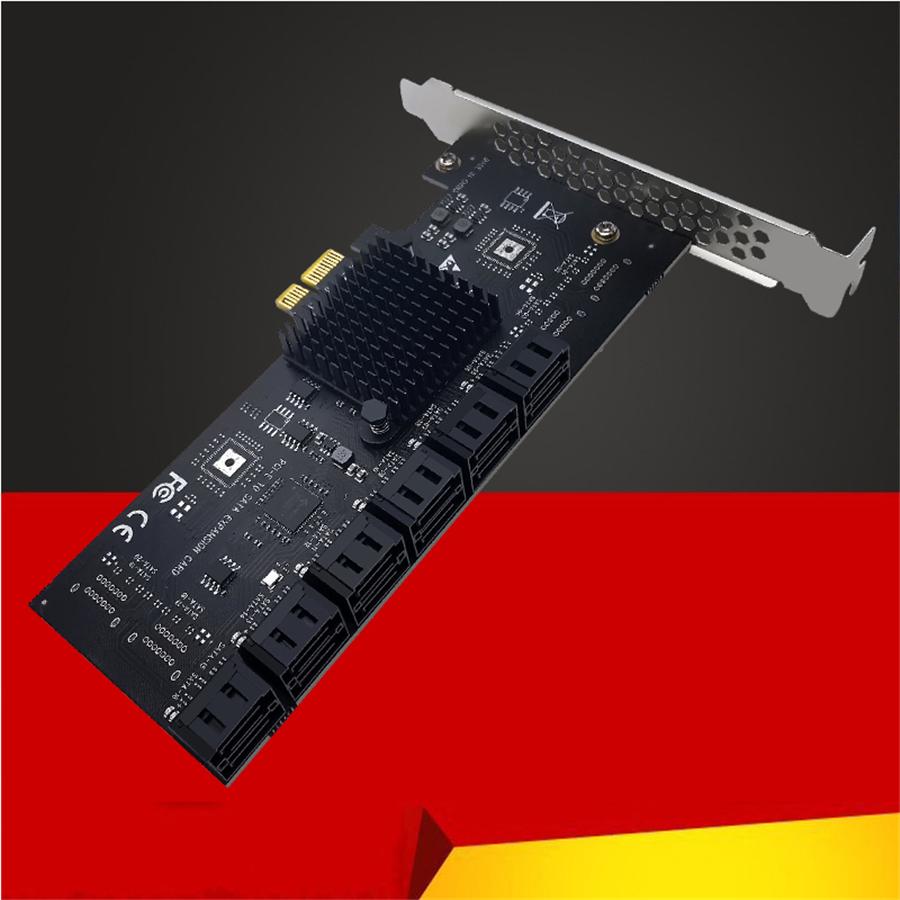 PCIE SATA Adapter Card 12 Port SATA 3 PCI Express X1 Expansion Card Riser Card