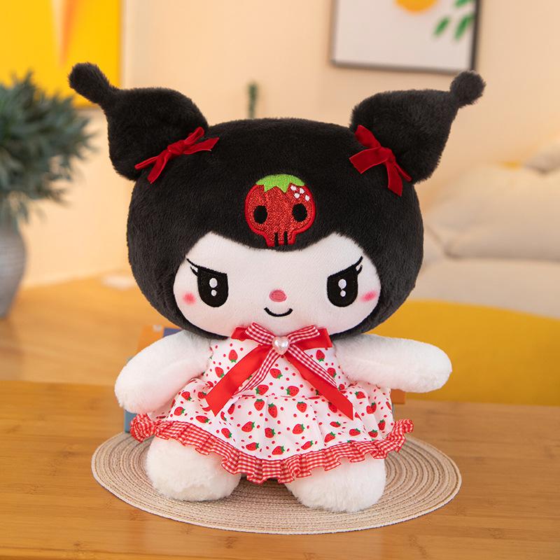 Cute Cartoon Kuromi Hello Kitty My Melody Cinnamoroll Pillow Plush Toys Plushie Keychain Stuffed Doll for Kids Christmas Gifts