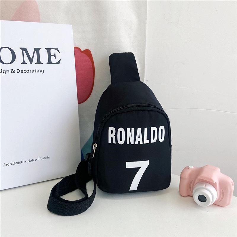 Korean Style Nylon Bumbag for Kids, Cute Letter Print Chest Pouch, Fashionable Crossbody Shoulder Bag for Boys and Girls KTB