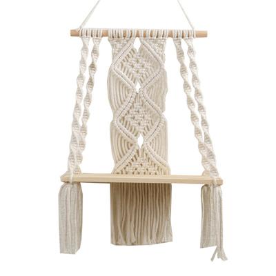 Boho Makramee Wandregal Makramee Wanddeko Gewebte Quaste Wandteppich Wandregal Handgefertigt Baumwolle