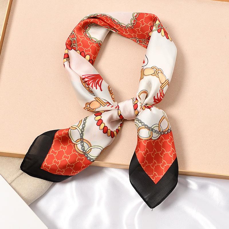 Vysoce kvalitní hedvábný šátek: 70cm Módní dámský čtvercový šátek, Celoroční, Lehký na jaro, podzim, léto, nebo jako stylový doplněk ke košili.