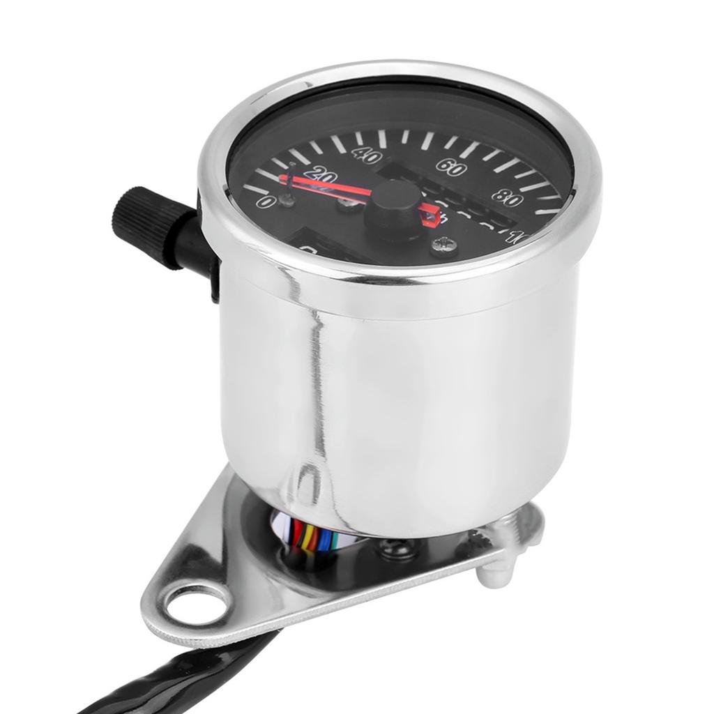 Cafe Racer  Custom Motorcycle Mechanical Speedometer with LED Indicator Odometer 140km h