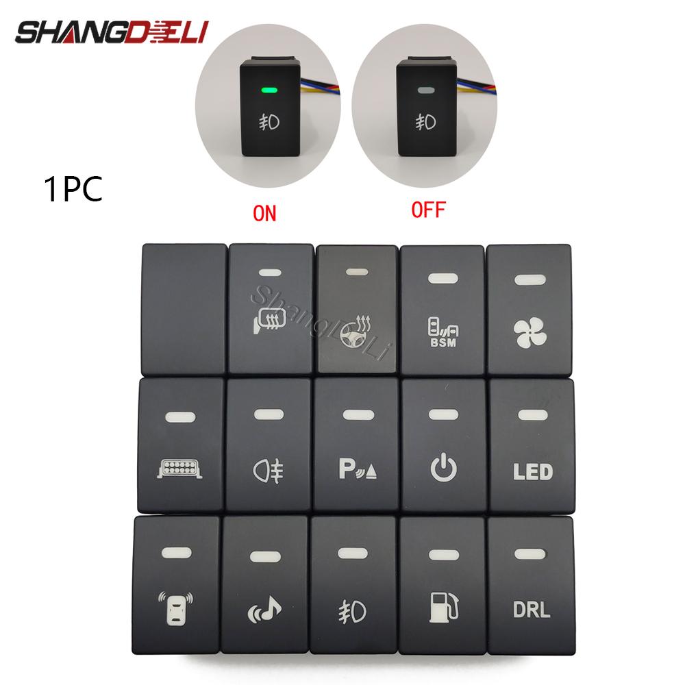1 Pc Car LED DRL Light Radar Power On Off Fan Camera Mirror Switch Button For Honda Fit HRV VEZEL 2017 2018 2019 2020 2021