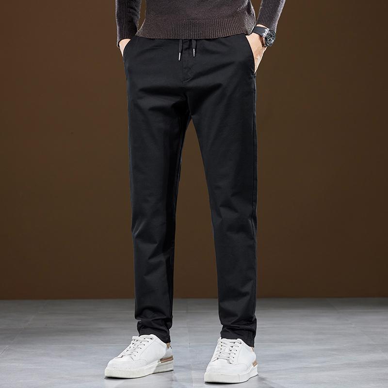 Mens Pants Cotton Casual  Stretch Male Trousers Man Long Straight High Quality 4 Colors Plus Size Pant Suit  42 44 46  CY6239