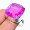 Natural Pink Rubillite Gemstone Handmade 925 Sterling Silver Ring Size 9 v6W23