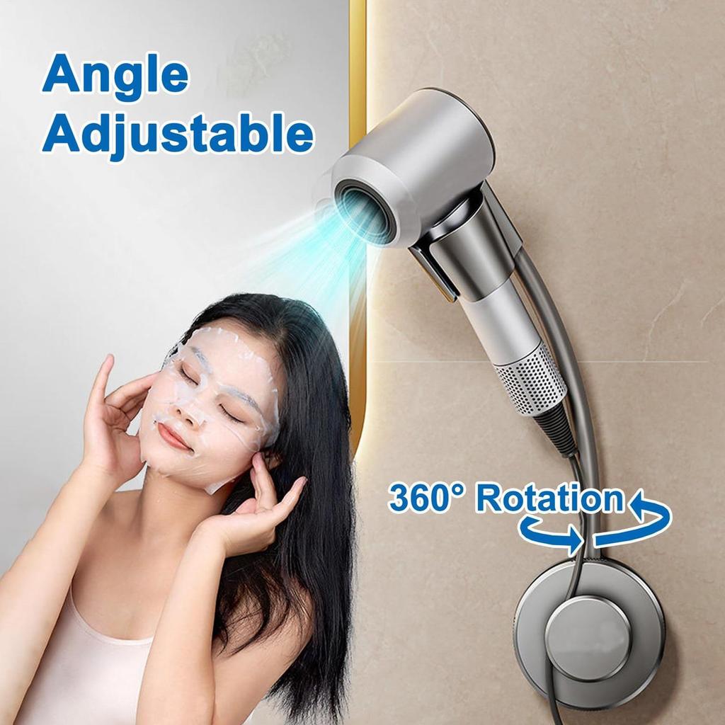 Soporte de Secador de Pelo con Ventosa Potente Estante de Baño Organizador de Baño Organizador de Ducha No Necesita Sujetarse con la Mano Colgador