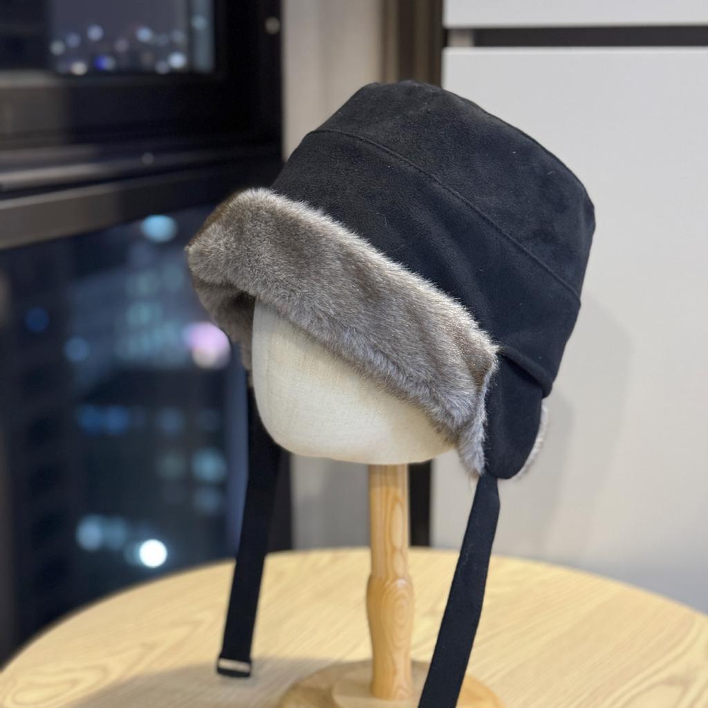 New Autumn and Winter Suede Thickened Ear Protection Lei Feng Hat Women's Outdoor Warm One Hat Multi Wear Fashion Personalized Fisherman Hat